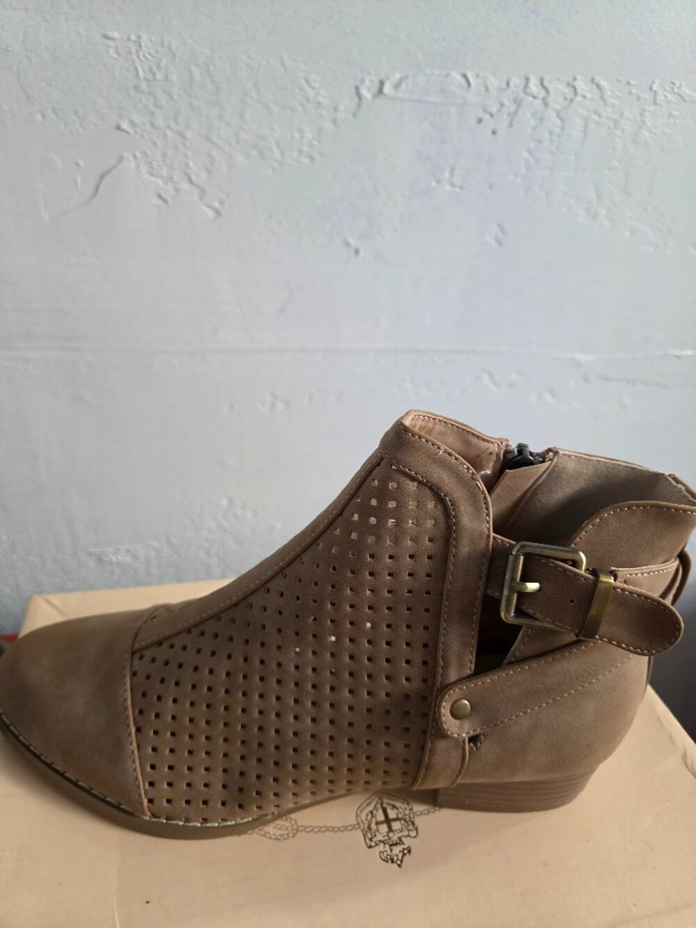 AMS "Escape-13" Escape Openwork Ankle Boots, Sz 5.5